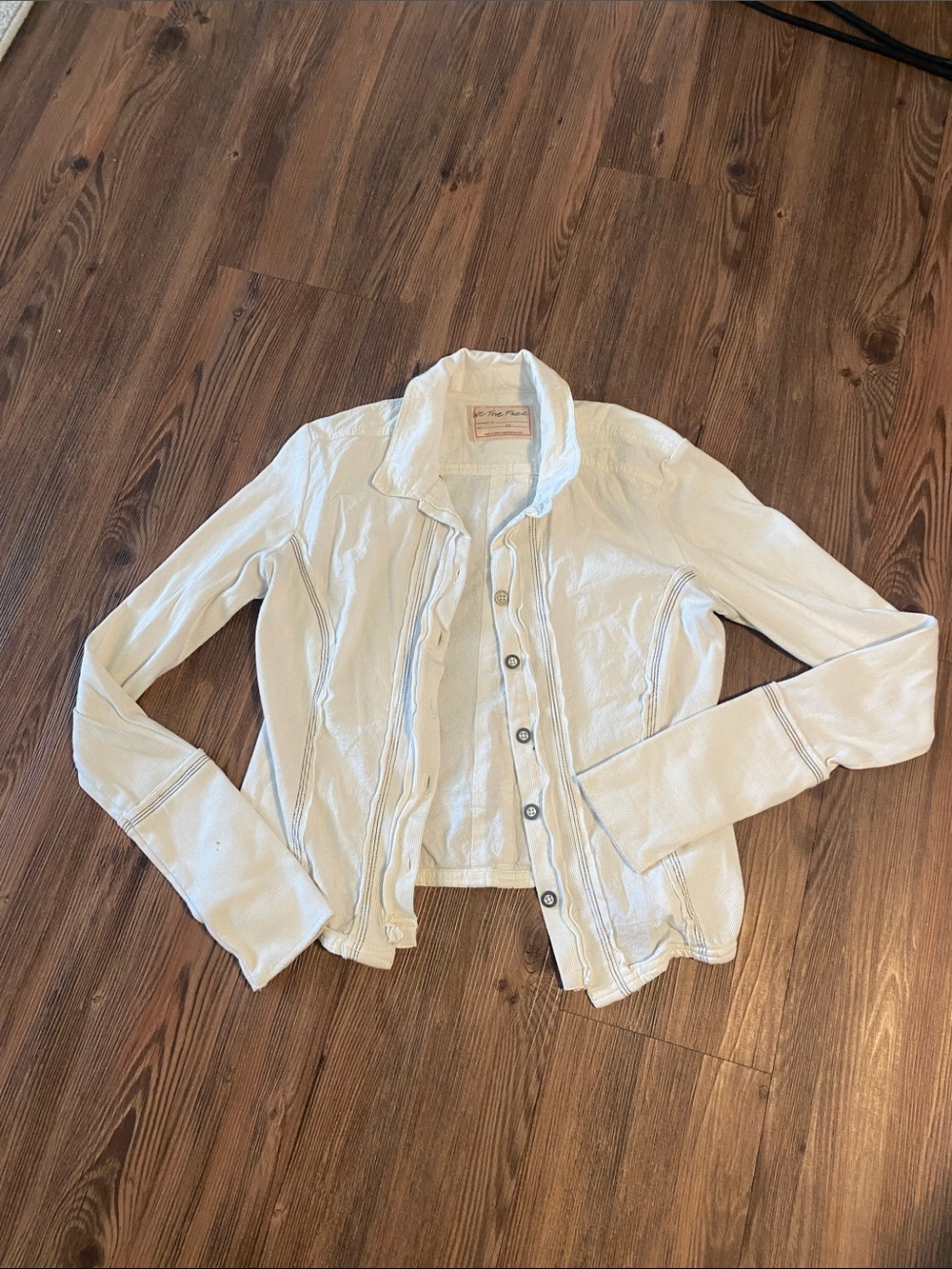 Free People Cream Button-Down Women's Shirt Jacket